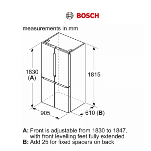 Bosch KFN96APEAG 593公升 Series 6 不銹鋼面防指紋 無霜法式多門雪櫃